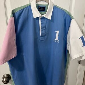 Hackett Blue and White Cotton Polo